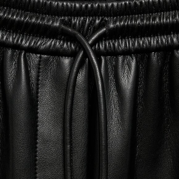 Mango Leather-effect elastic waist trousers, Size Large - Picture 5 of 5